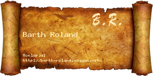 Barth Roland névjegykártya